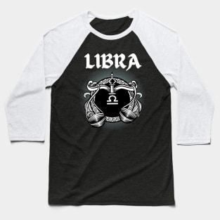 Libra Scales Gothic Style Baseball T-Shirt